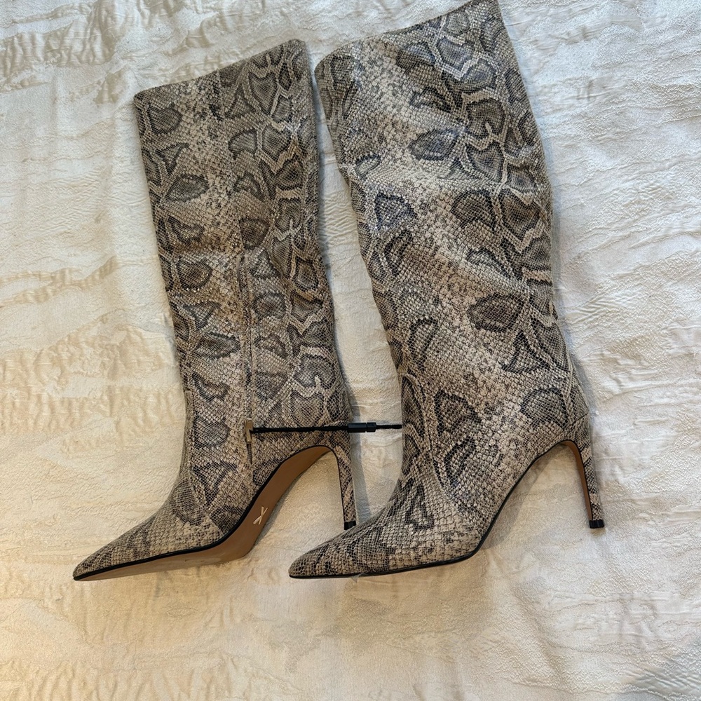- Express Snakeskin Pattern Knee-High Boots